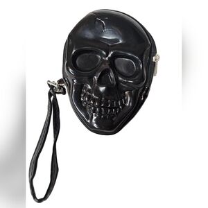 Black Skull Wristlet Purse New